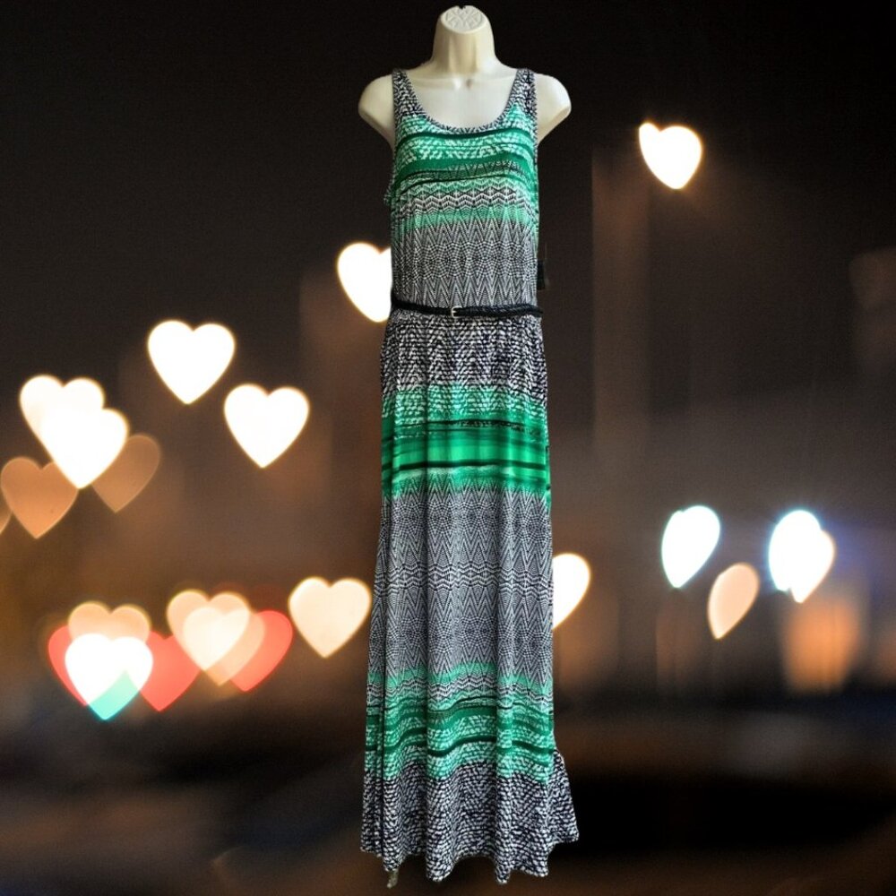 Women’s Belted Maxi Long Sleeveless Dress Size S